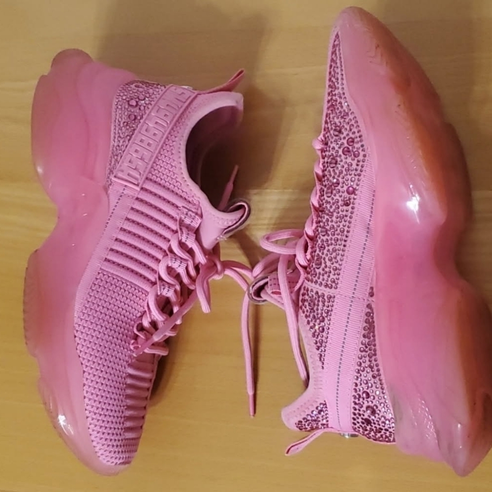 Steve Madden Maxima SM NY90 Pink Stone Sneakers Size 8 - Picture 8 of 13